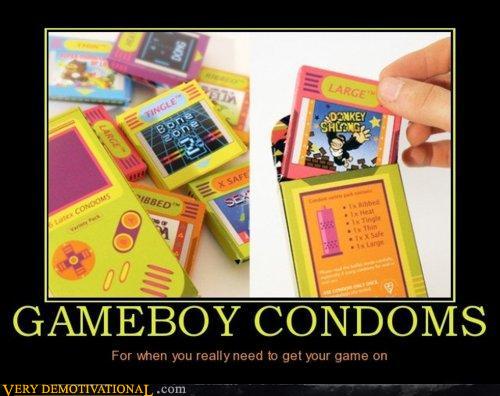demotivational posters - Gameboy Condoms