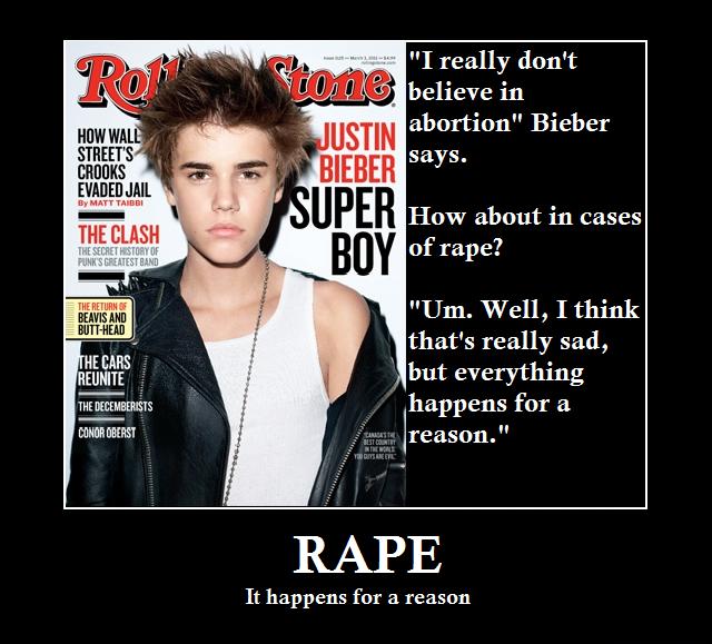 Bieber, Abortion, and Rape. Sigh.