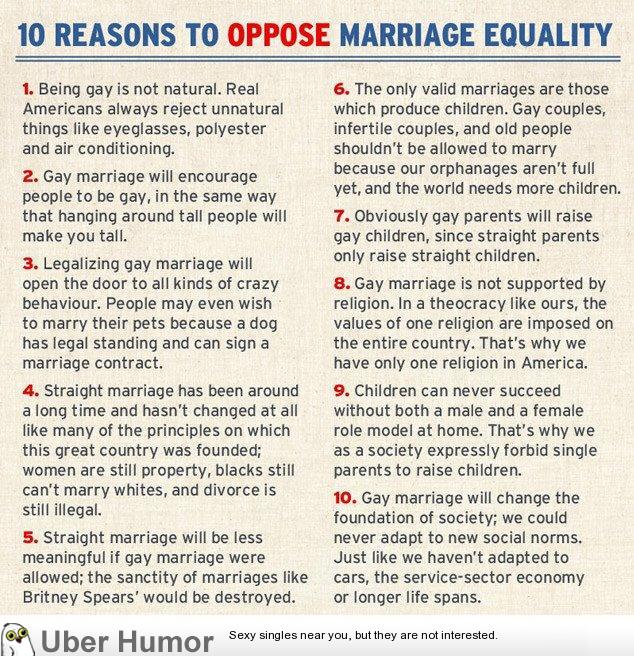 10 Reasons To Oppose Gay Marriage Funny Pictures Quotes Pics 