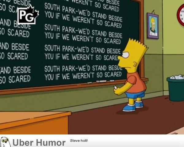 The Simpsons supporting South-Park for standing up to censorship. 