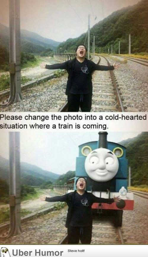 Cold-hearted situation where a train is coming | Funny Pictures, Quotes,  Pics, Photos, Images. Videos of Really Very Cute animals.