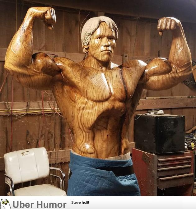 Sculptor Creates A Life Size Statue Of Arnold Schwarzenegger Out Of Tree Trunk Funny Pictures Quotes Pics Photos Images Videos Of Really Very Cute Animals