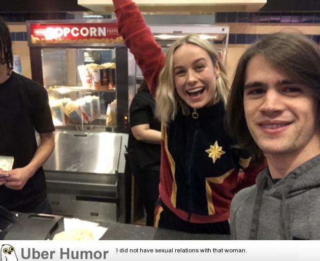 I met Brie Larson working the night shift at my local AMC | Funny Pictures,  Quotes, Pics, Photos, Images. Videos of Really Very Cute animals.