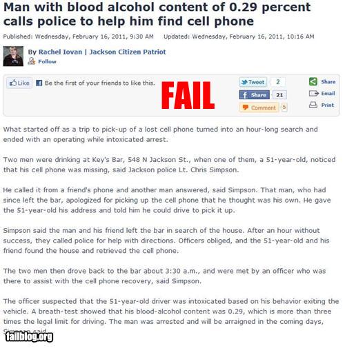 epic fail photos - Probably Bad News: Drunk Dialing FAIL