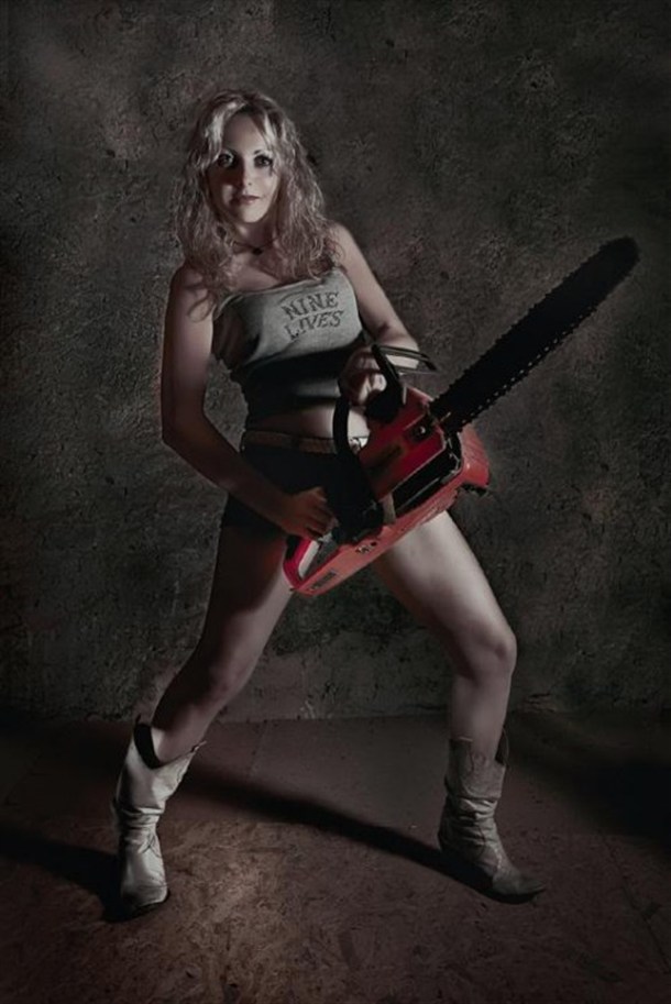 Chainsaw Chick With Nine Lives