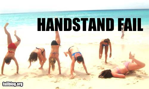 epic fail photos - Handstands on the Beach FAIL