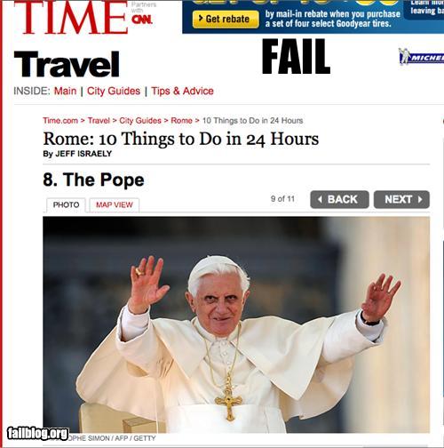 epic fail photos - Ash Wednesday: Pope FAILS