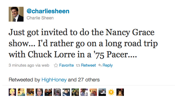 Charlie Sheen's Second Tweet