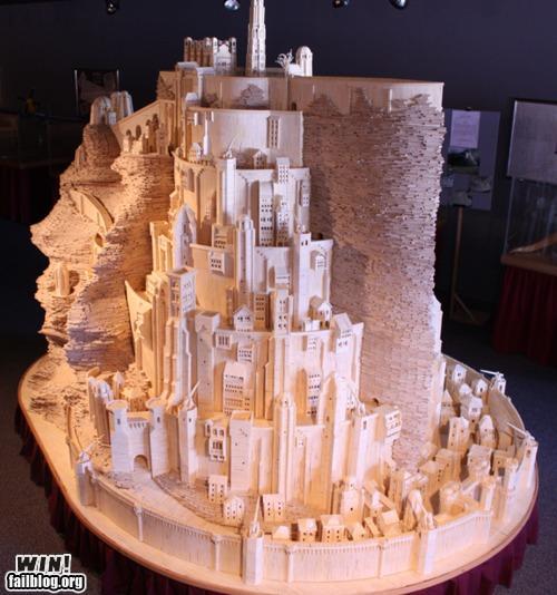 epic fail photos - WIN: Lord of the Rings' Minis Tirith Matchstick Art
