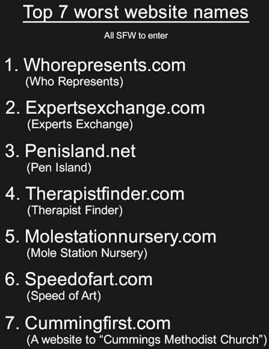 Top 7 Worst Website Names Funny Pictures Quotes Pics Photos 