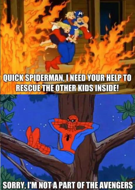 Spiderman doesn't care. | Funny Pictures, Quotes, Pics, Photos, Images.  Videos of Really Very Cute animals.