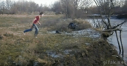 Incredible dive into the river
