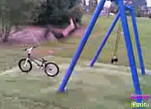 Hold my beer while I dismount from this swing