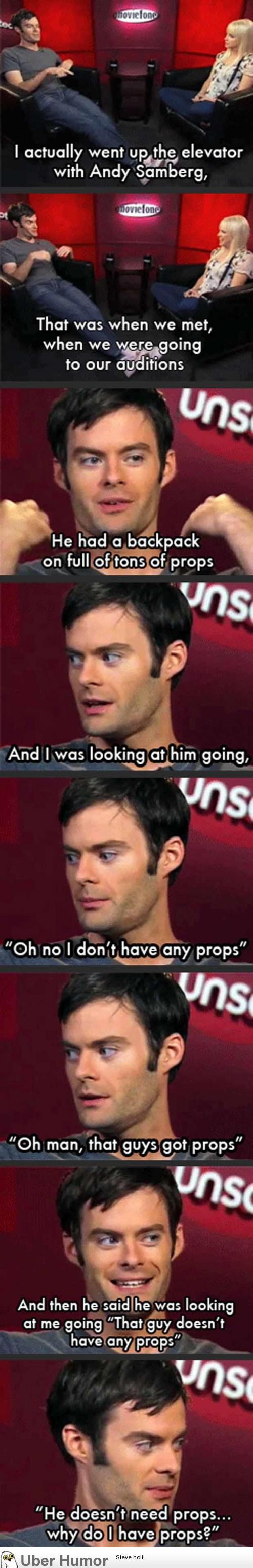 Bill Hader talks about when he went to audition for SNL and met Andy Samberg  | Funny Pictures, Quotes, Pics, Photos, Images. Videos of Really Very Cute  animals.