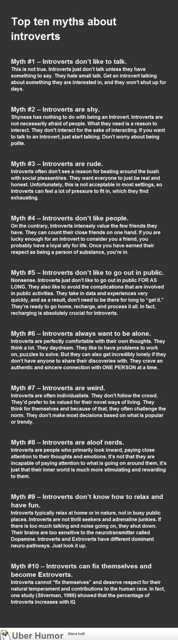 Top 10 Myths About Introverts | Funny Pictures, Quotes, Pics, Photos ...