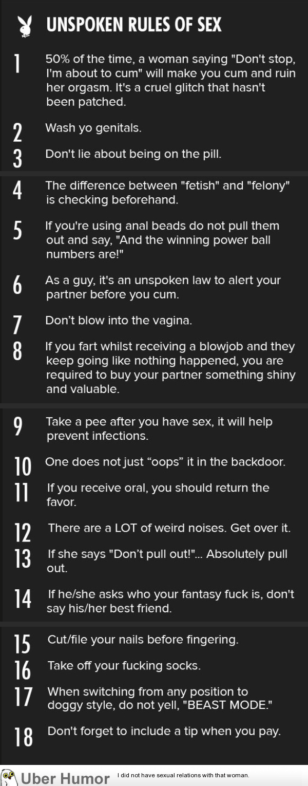 Unspoken Rules Of Sex Funny Pictures Quotes Pics Photos Images