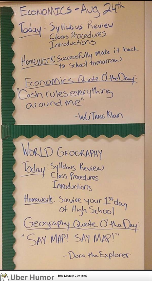 So it's my buddy's first day as a high school teacher and he put this up on  the board! | Funny Pictures, Quotes, Pics, Photos, Images. Videos of Really  Very Cute animals.