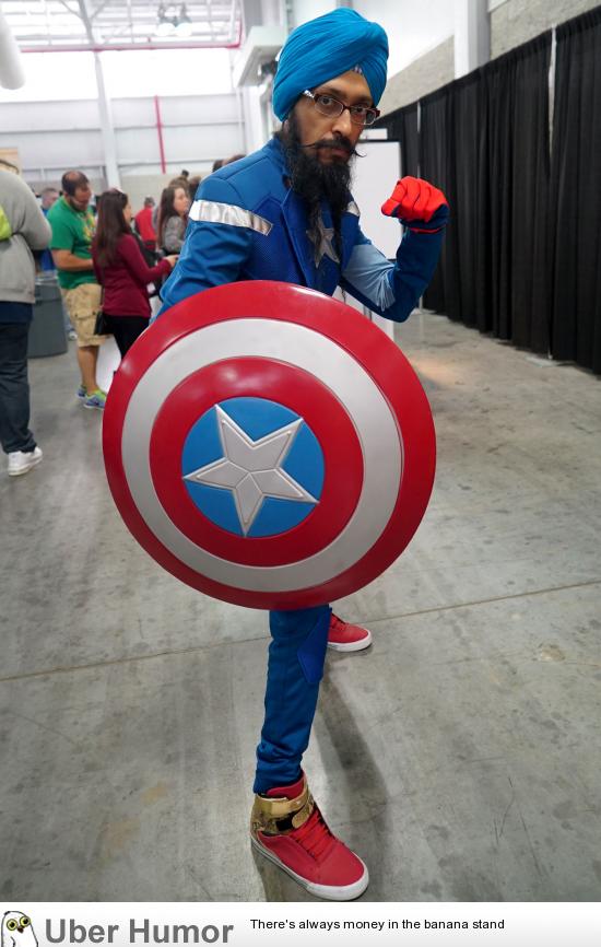 That's a Sikh Captain America costume | Funny Pictures, Quotes, Pics,  Photos, Images. Videos of Really Very Cute animals.
