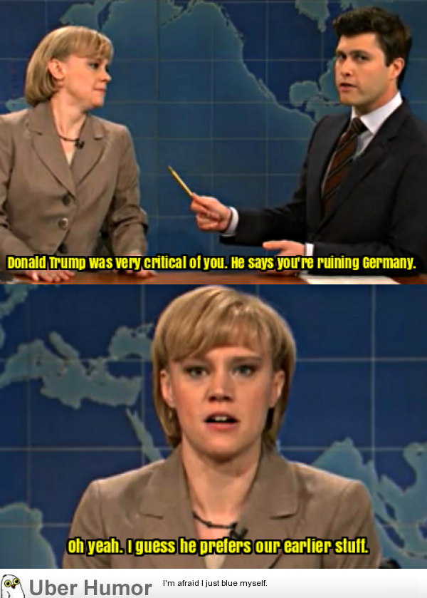SNL Kate McKinnon's Angela Merkel on Donald Trump | Funny Pictures, Quotes,  Pics, Photos, Images. Videos of Really Very Cute animals.