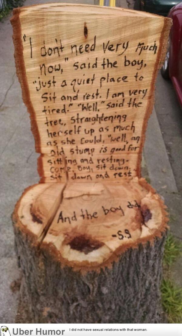 Tree got cut down on the street and this showed up on it the next day |  Funny Pictures, Quotes, Pics, Photos, Images. Videos of Really Very Cute  animals.