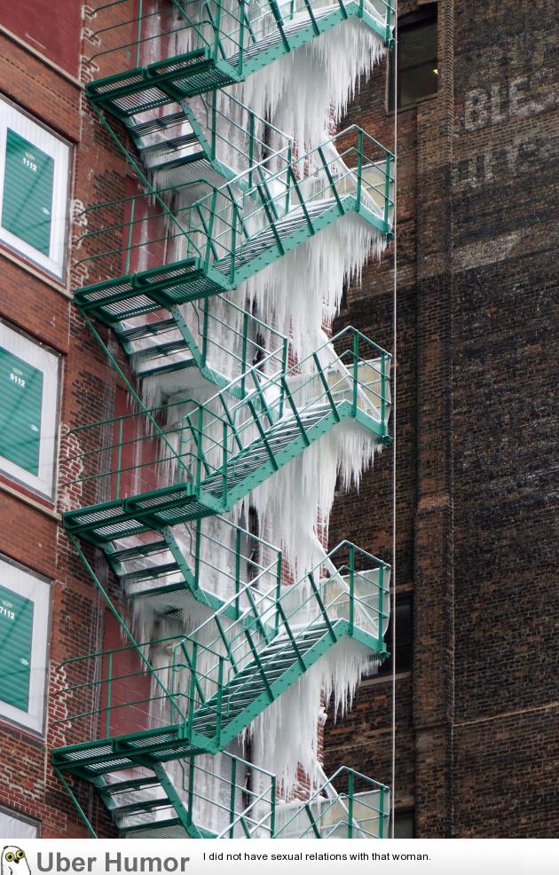 20 stories of Icicles hanging down a fire escape | Funny Pictures, Quotes,  Pics, Photos, Images. Videos of Really Very Cute animals.