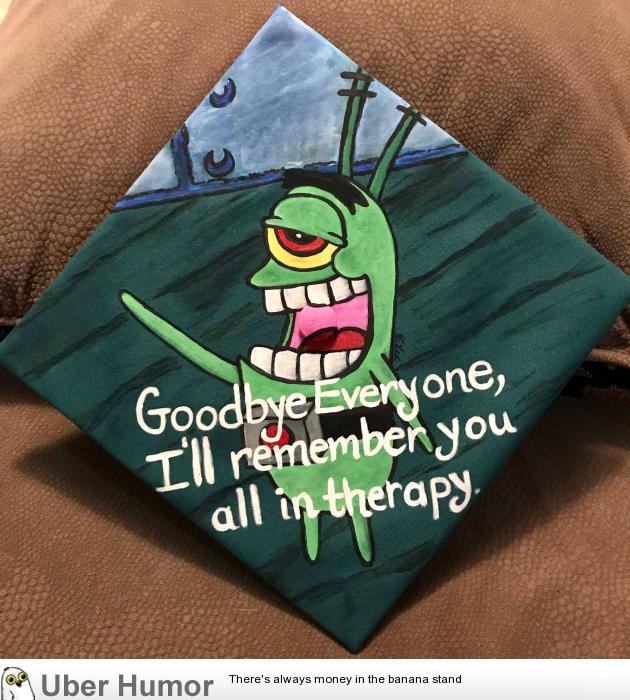 My painted graduation cap | Funny Pictures, Quotes, Pics, Photos, Images.  Videos of Really Very Cute animals.