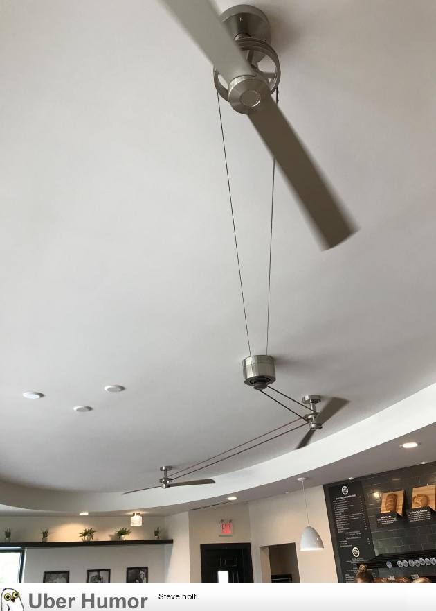 These Three Ceiling Fans Run Off Of One Motor Funny