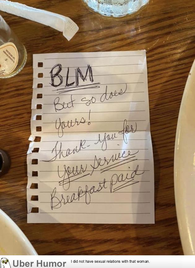 A white Tennessee Deputy has his meal paid for by 2 black women. This is  the note they left him. | Funny Pictures, Quotes, Pics, Photos, Images.  Videos of Really Very Cute animals.